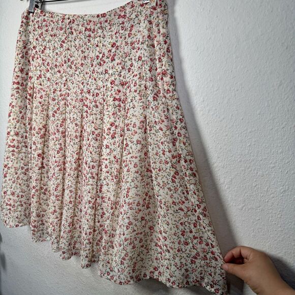 “Romy Y2K Floral Midi Skirt L Soft Polyester Vintage Style” - Picture 2 of 6